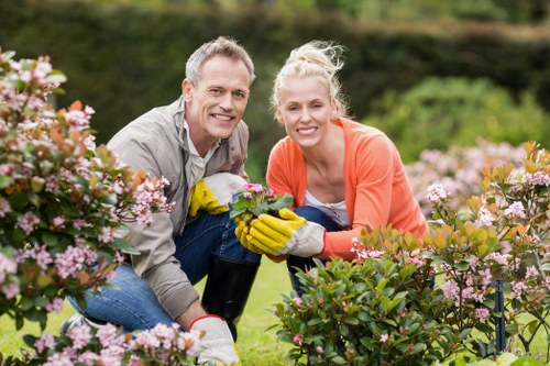 Maintenance crew working on an Edmonton lawn